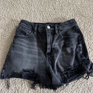American Eagle Outfitters Charcoal Distressed Jean Shorts